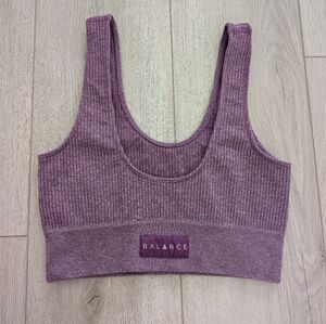 Balance Athletica Mauve Ribbed Seamless Sports Bra